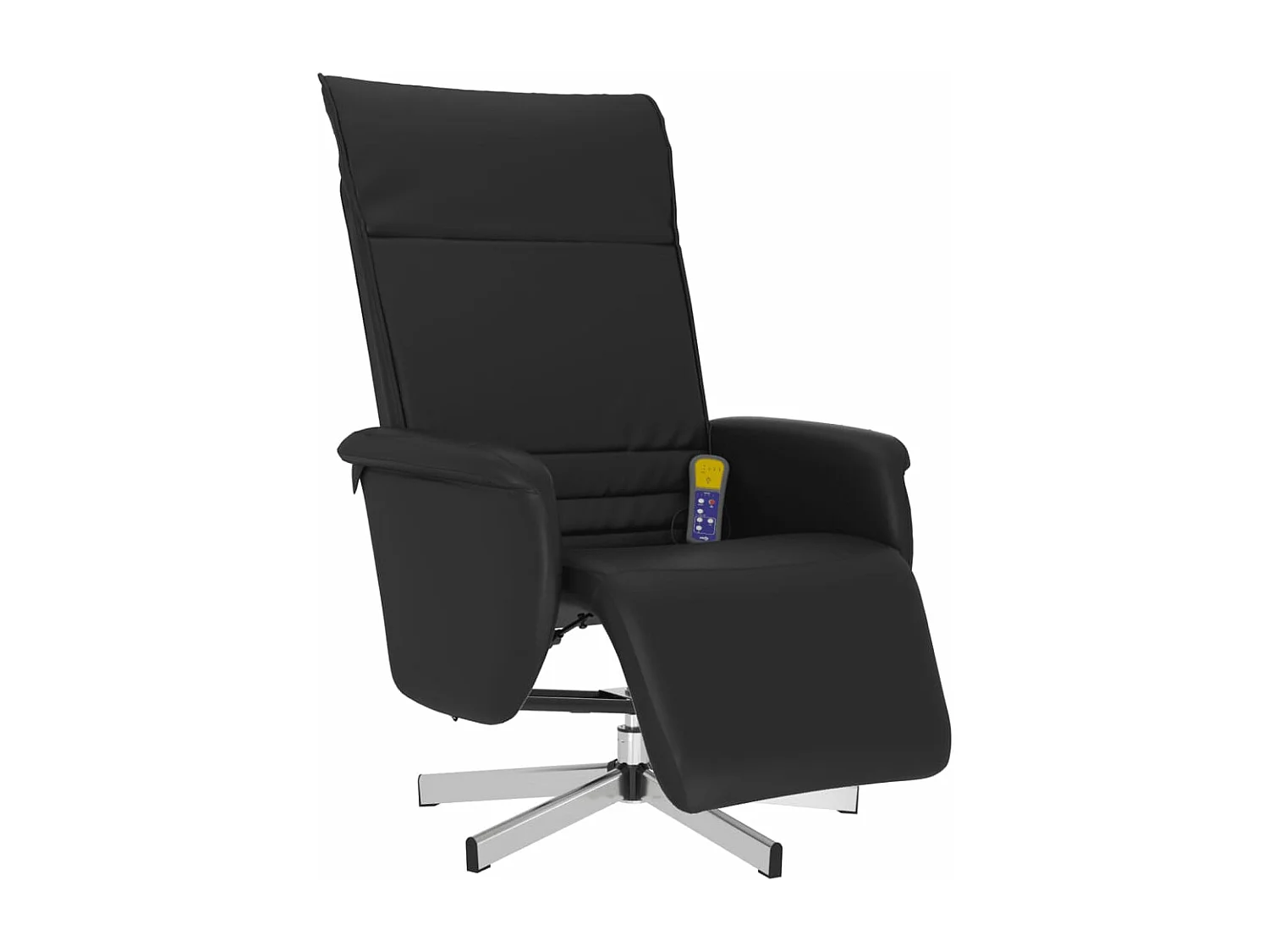 Fauteuil inclinable de massage repose-pieds noir similicuir REO18764