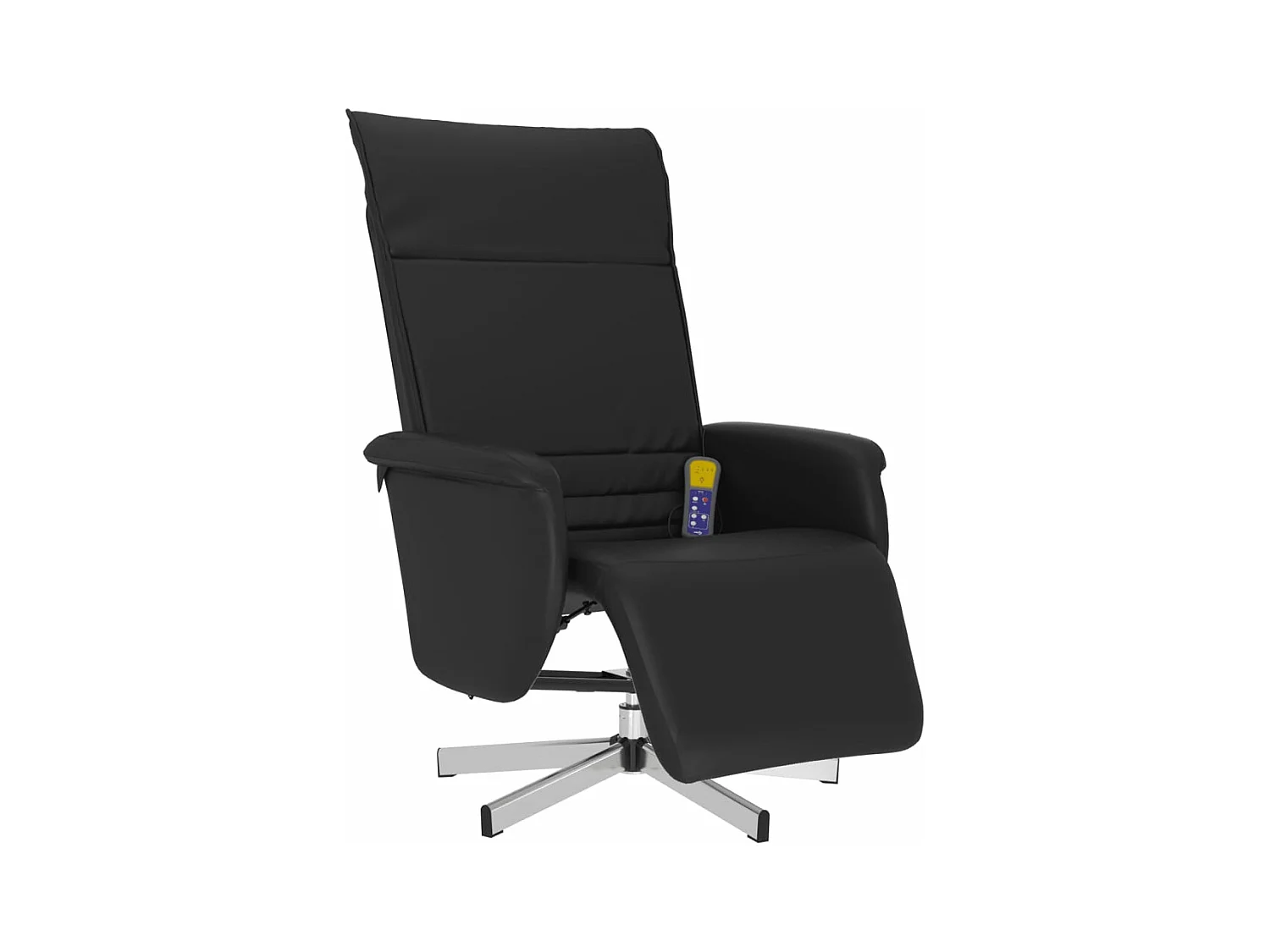 Fauteuil inclinable de massage repose-pieds noir similicuir REO18764