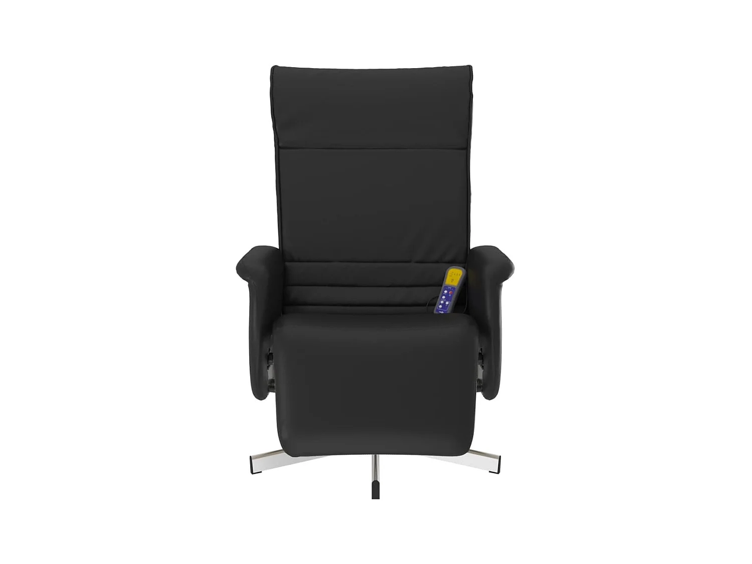Fauteuil inclinable de massage repose-pieds noir similicuir REO18764