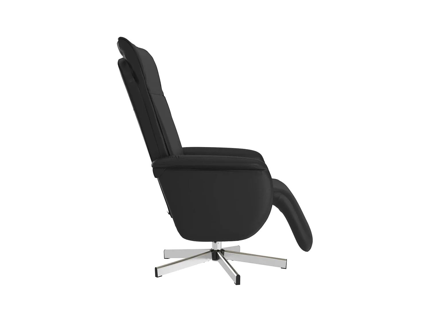 Fauteuil inclinable de massage repose-pieds noir similicuir REO18764