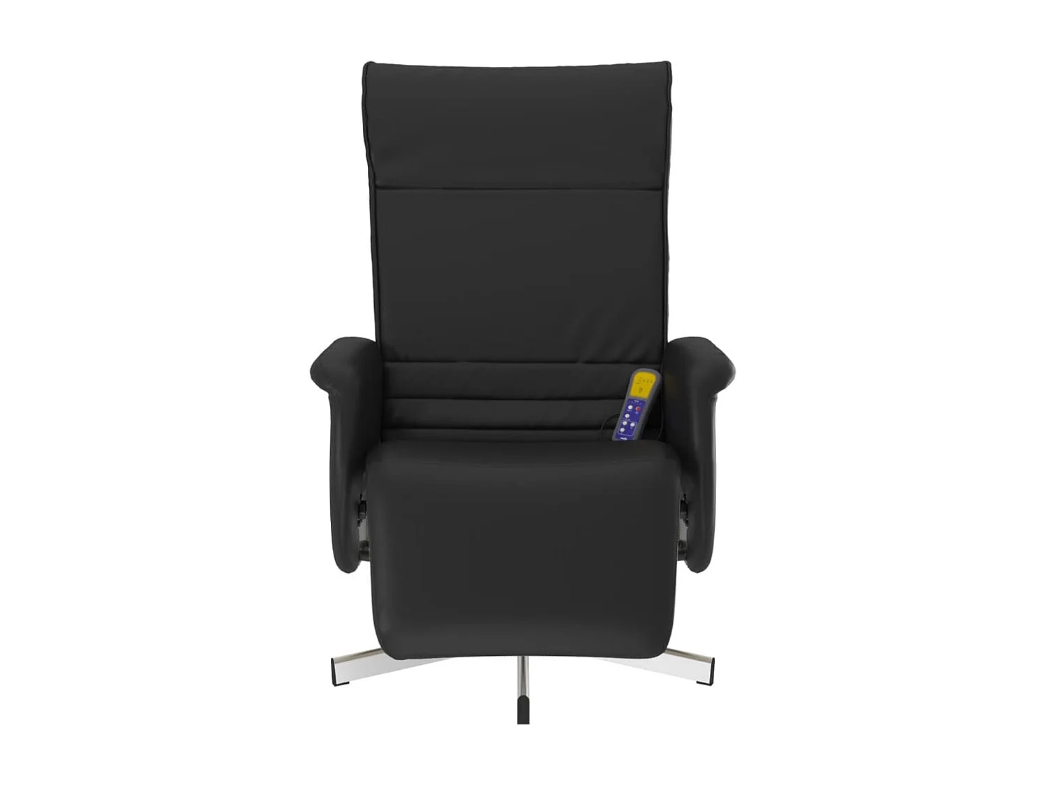 Sillón reclinable masaje con reposapiés cuero sintético negro YOE76515