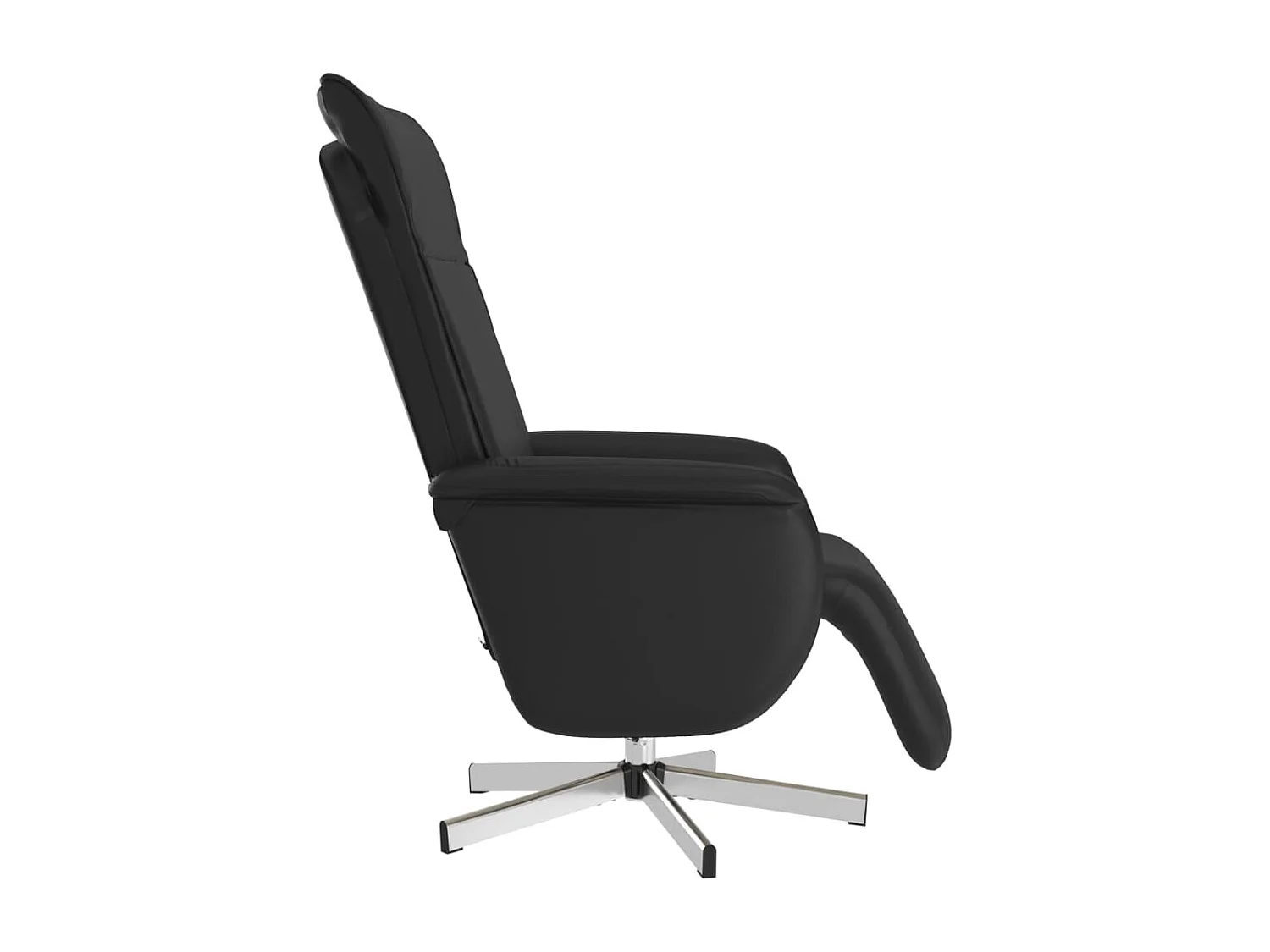 Sillón reclinable masaje con reposapiés cuero sintético negro YOE76515