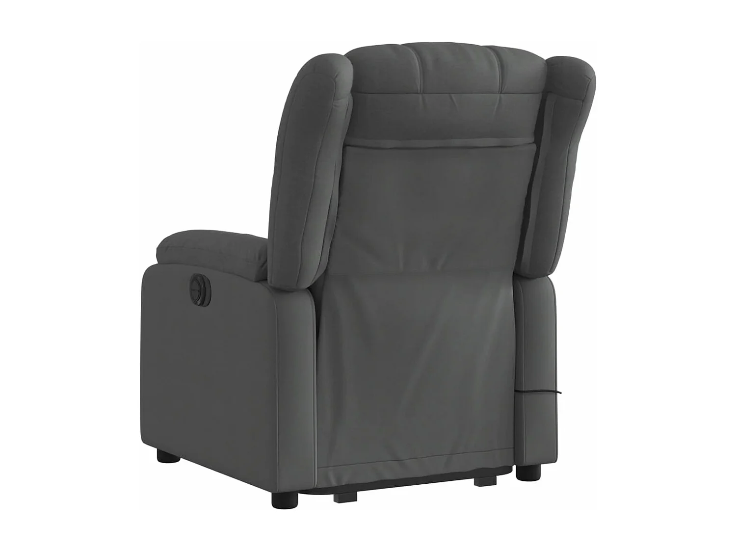Sillón de masaje eléctrico reclinable elevable tela gris oscuro YOE30508