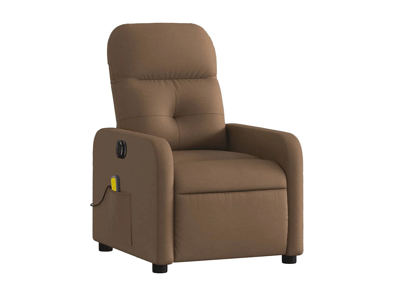 Fauteuil inclinable de massage électrique marron tissu REO43720