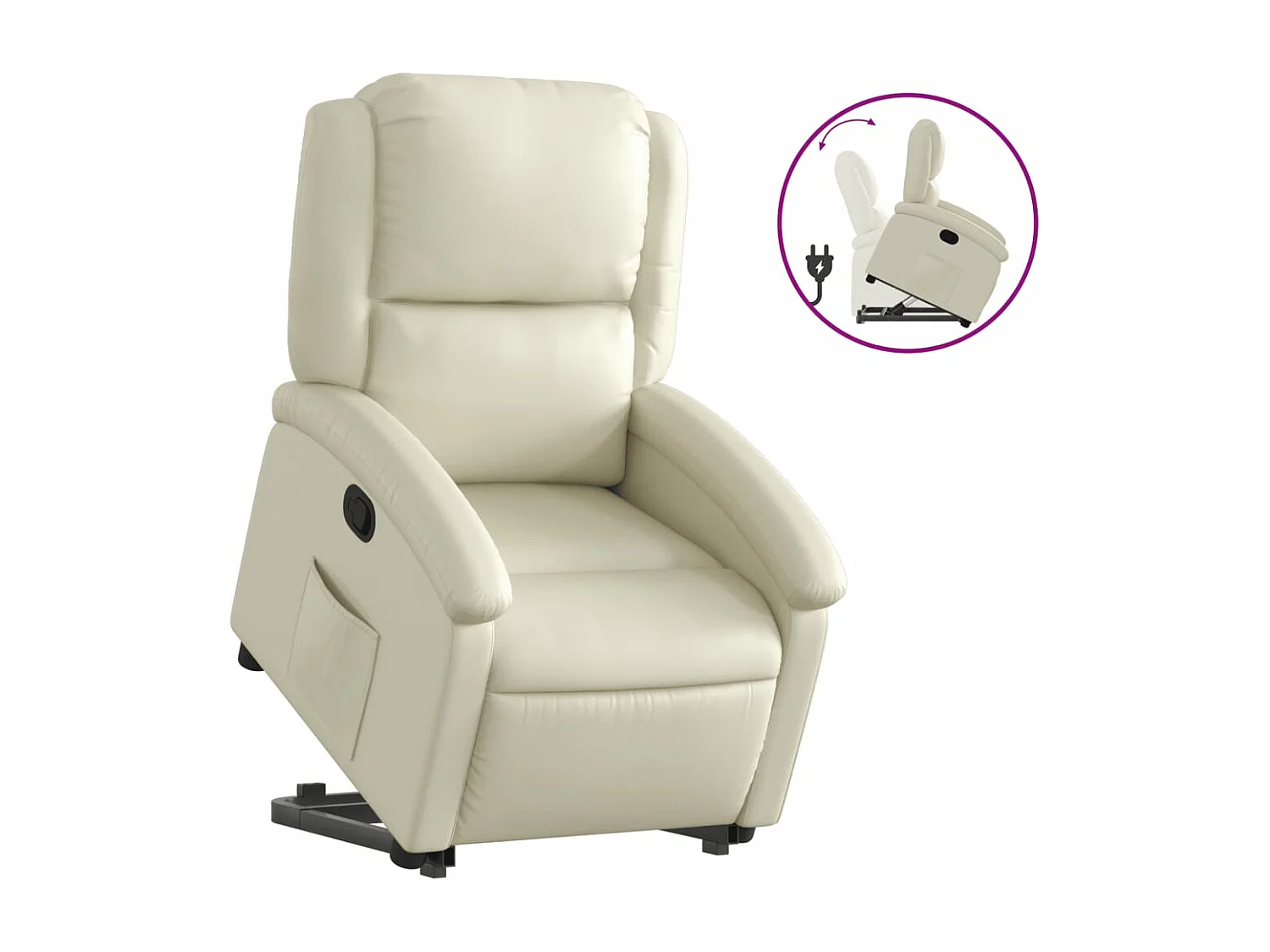 Fauteuil inclinable Crème Similicuir REO74033