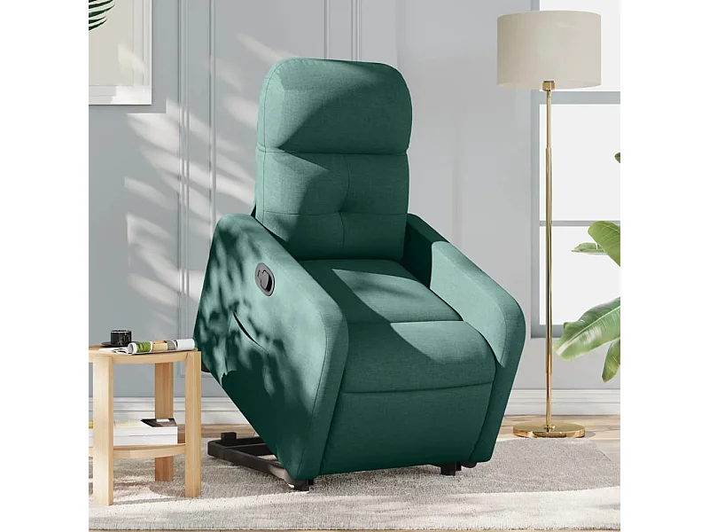 Fauteuil inclinable vert foncé tissu REO82314