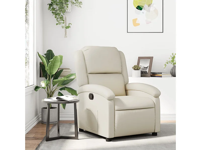 Relaxsessel | Fernsehsessel Creme Kunstleder -gkd921976