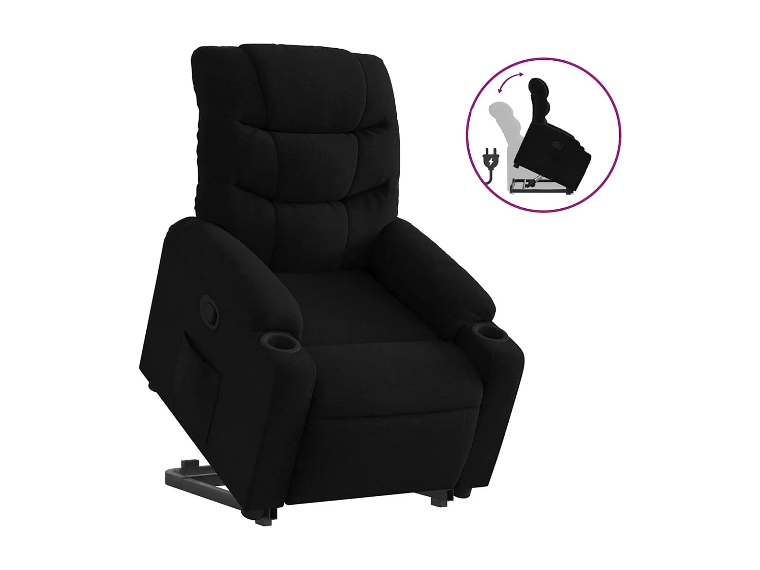 Fauteuil inclinable noir tissu REO84800