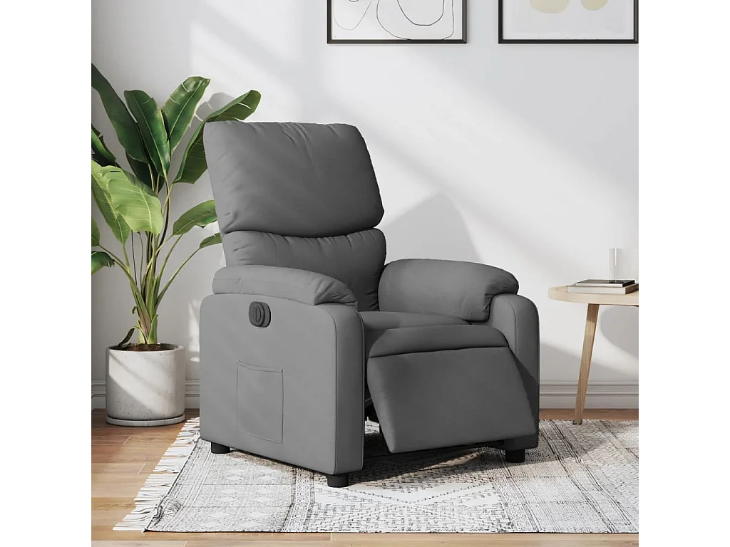 Fauteuil inclinable électrique Gris foncé Tissu REO30862