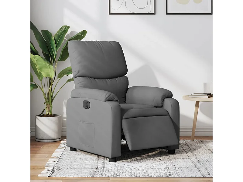 Sillón reclinable eléctrico de tela gris oscuro YOE33125