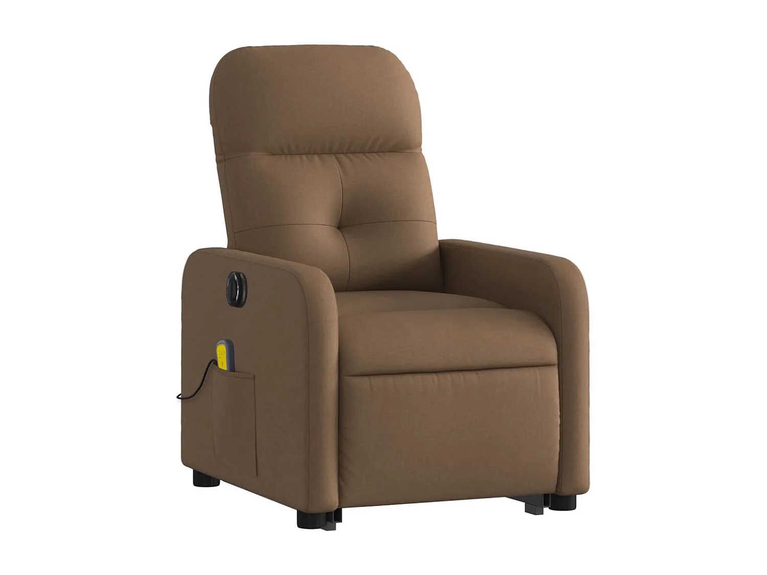 Sillón de masaje eléctrico reclinable elevable tela marrón YOE34661