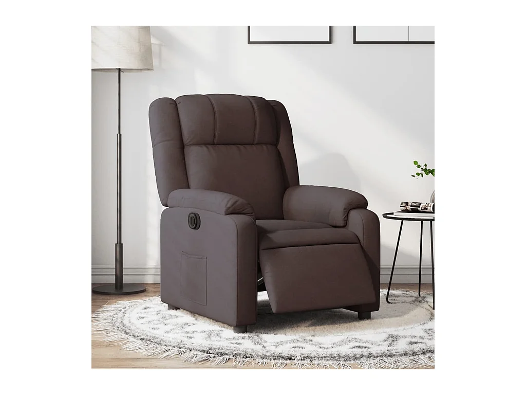 Fauteuil inclinable électrique Marron foncé Tissu REO15999