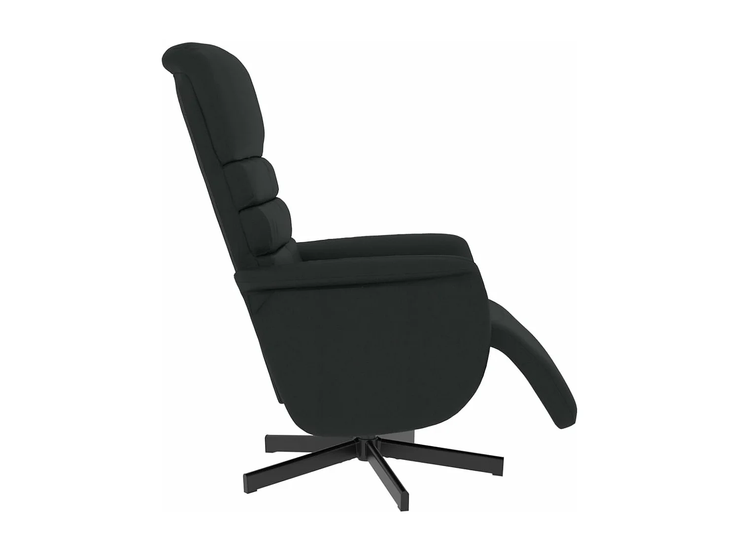Fauteuil inclinable avec repose-pieds noir similicuir REO19527