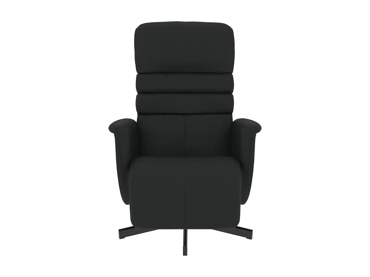 Fauteuil inclinable avec repose-pieds noir similicuir REO19527