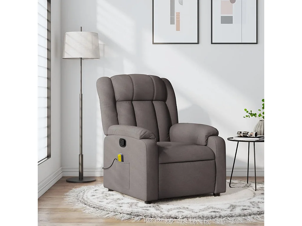 Fauteuil de massage inclinable Taupe Tissu REO32603
