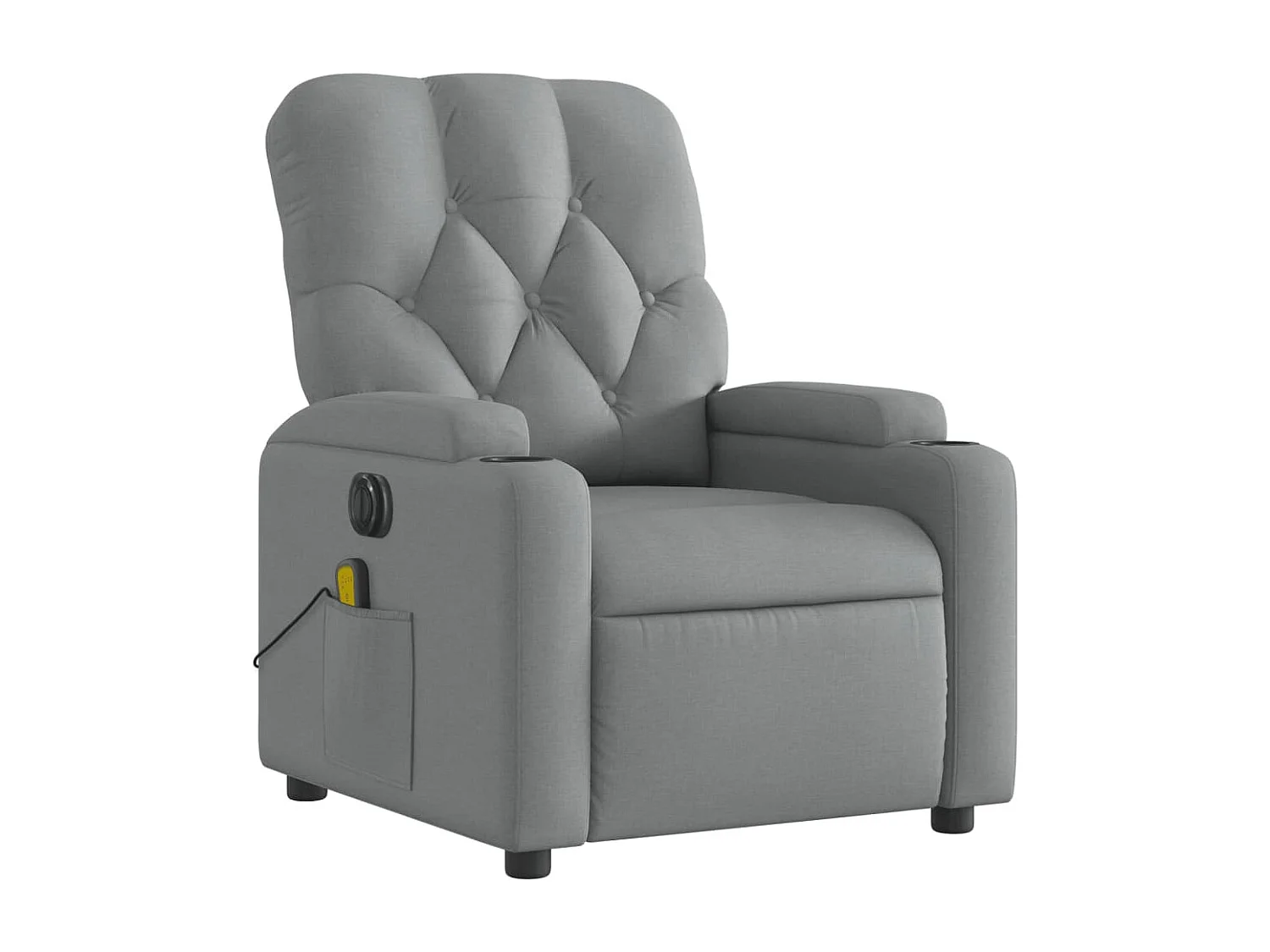 Fauteuil de massage inclinable électrique gris clair tissu REO18481