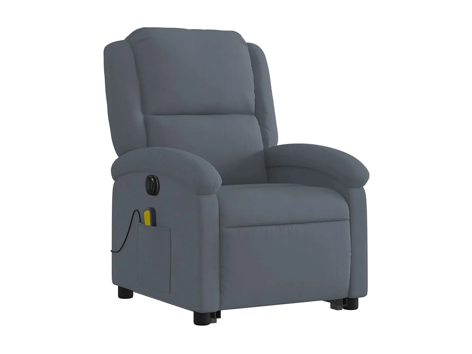 Sillón de masaje reclinable elevable terciopelo gris oscuro YOE91423