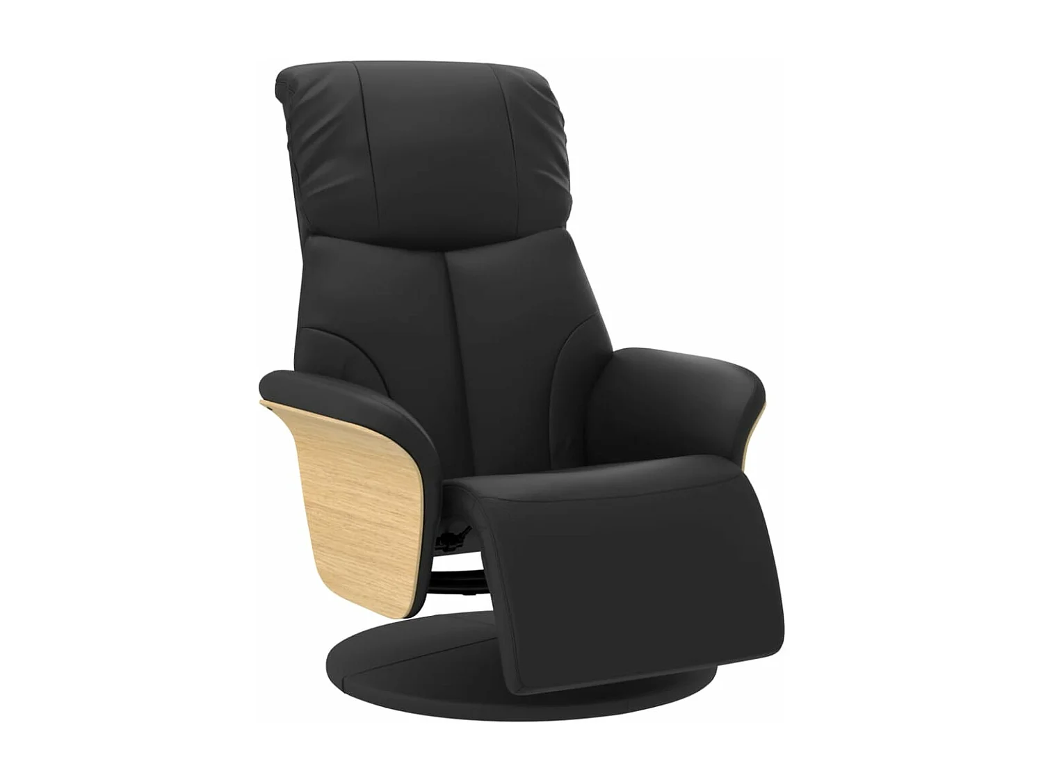 Fauteuil inclinable avec repose-pieds noir similicuir REO88755