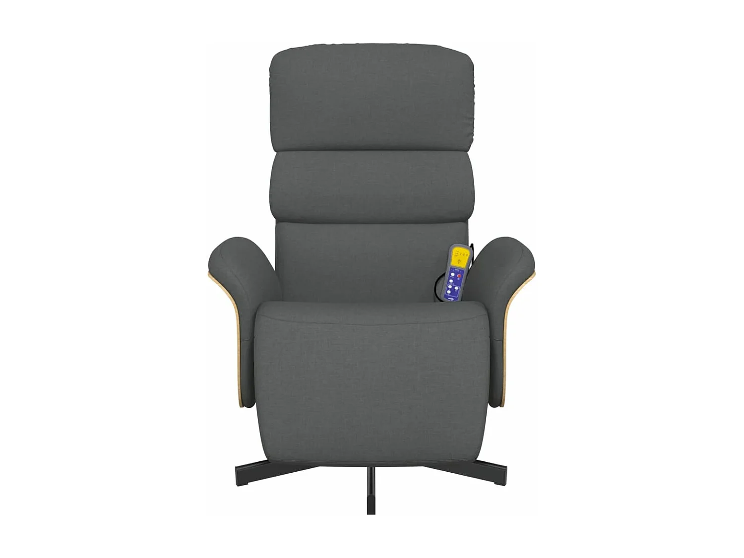 Sillón reclinable de masaje con reposapiés tela gris oscuro YOE38021