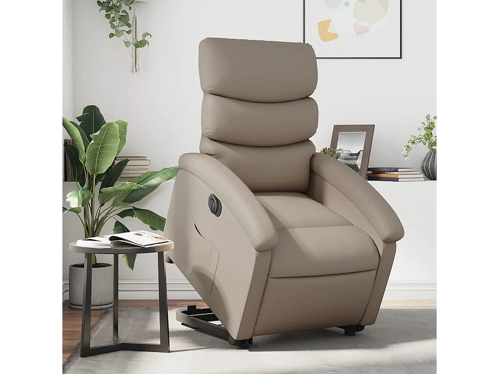 Fauteuil inclinable électrique cappuccino similicuir REO27309