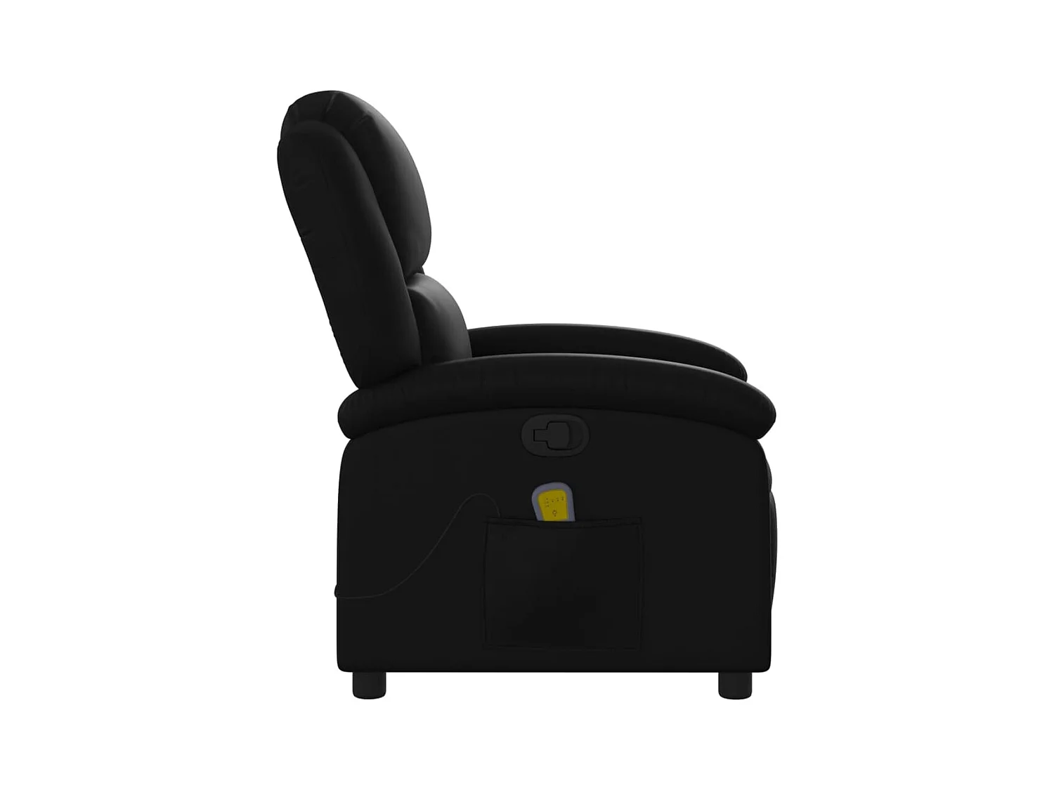 Sillón de masaje reclinable cuero sintético negro YOE34873