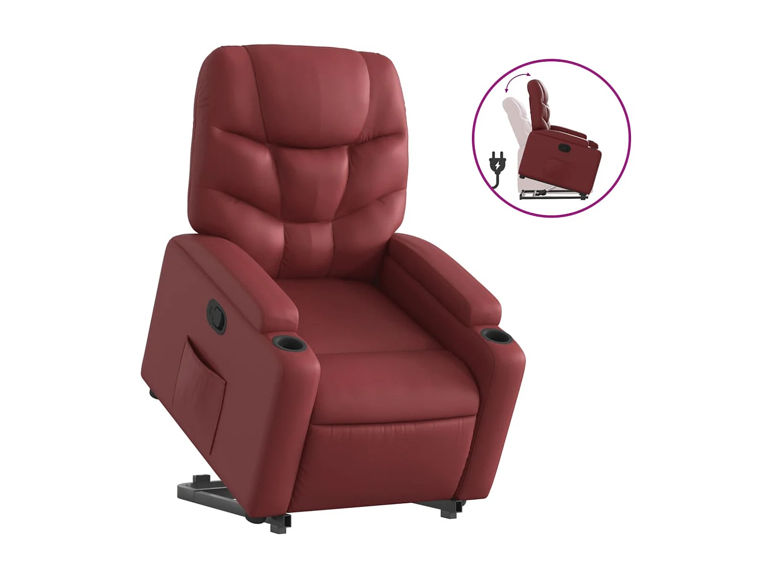 Fauteuil inclinable Rouge bordeaux Similicuir REO24156