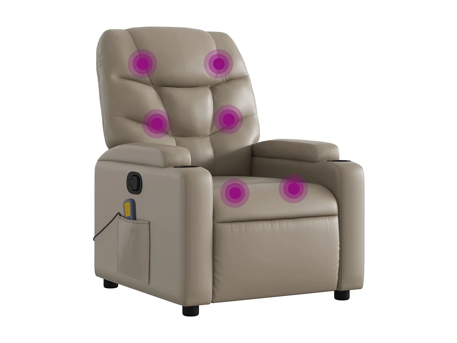 Fauteuil de massage inclinable Cappuccino Similicuir REO40331