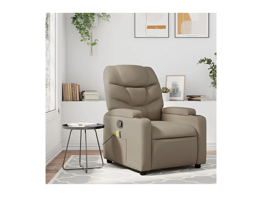Fauteuil de massage inclinable Cappuccino Similicuir REO40331