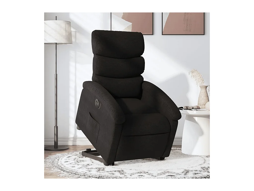 Fauteuil inclinable électrique noir tissu REO67628