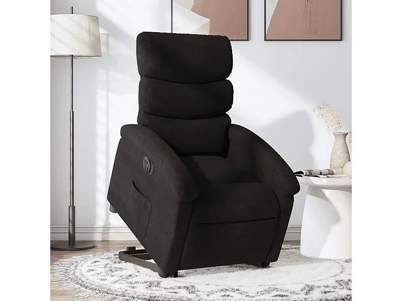 Fauteuil inclinable électrique noir tissu REO67628