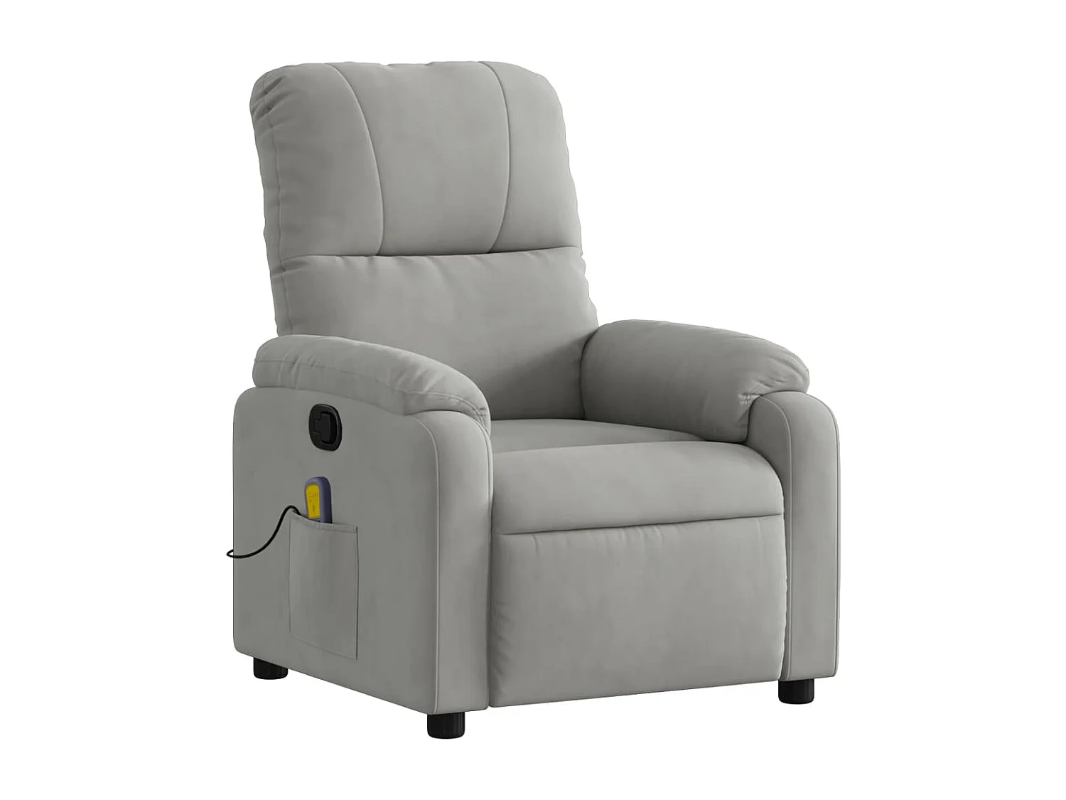 Fauteuil inclinable de massage gris clair tissu microfibre REO53160