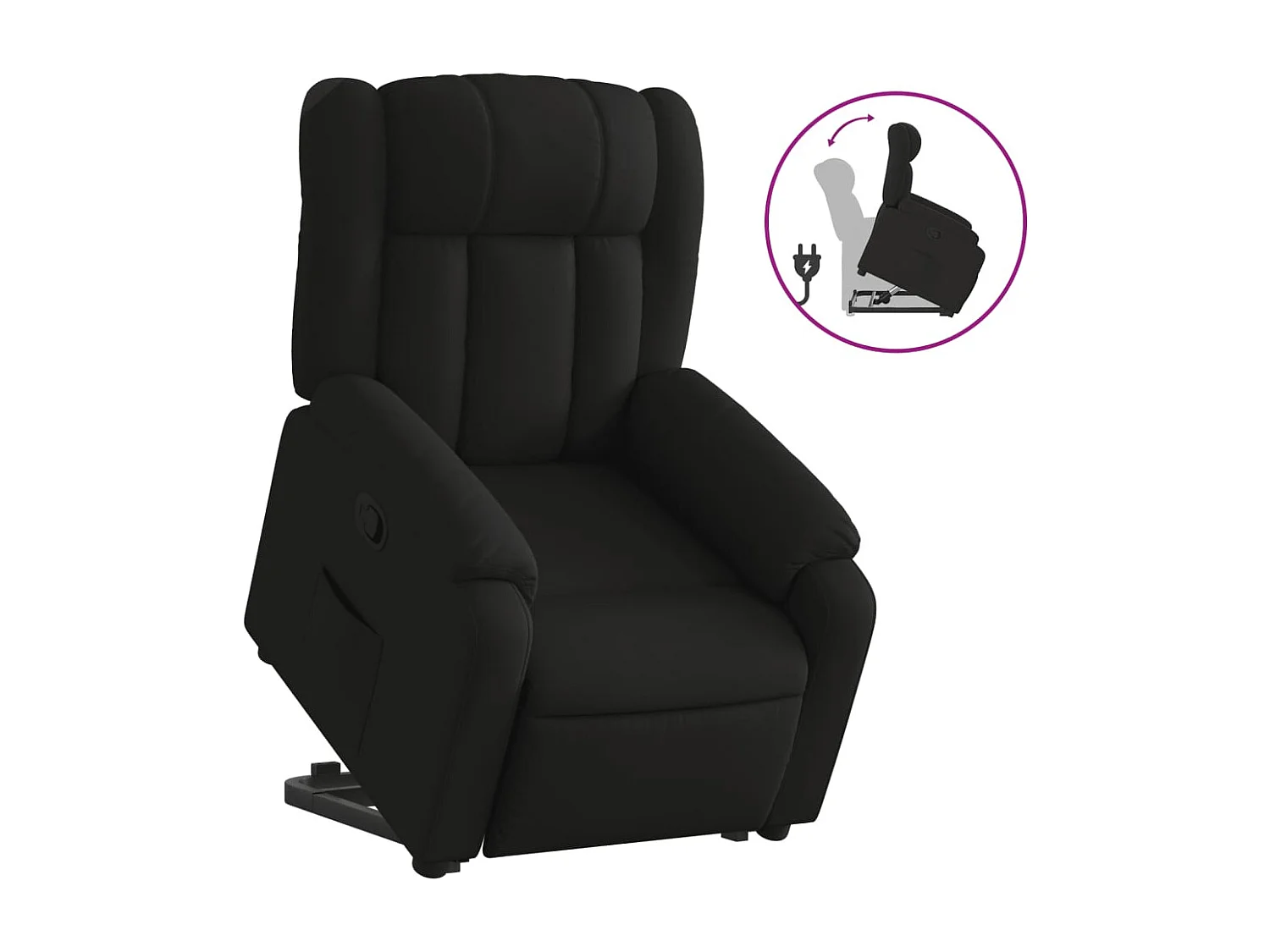 Fauteuil inclinable noir tissu REO11662