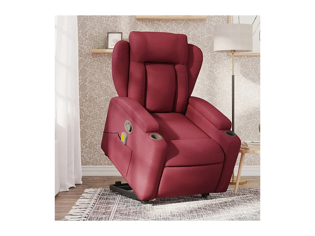 Fauteuil inclinable de massage Rouge bordeaux Tissu REO57802