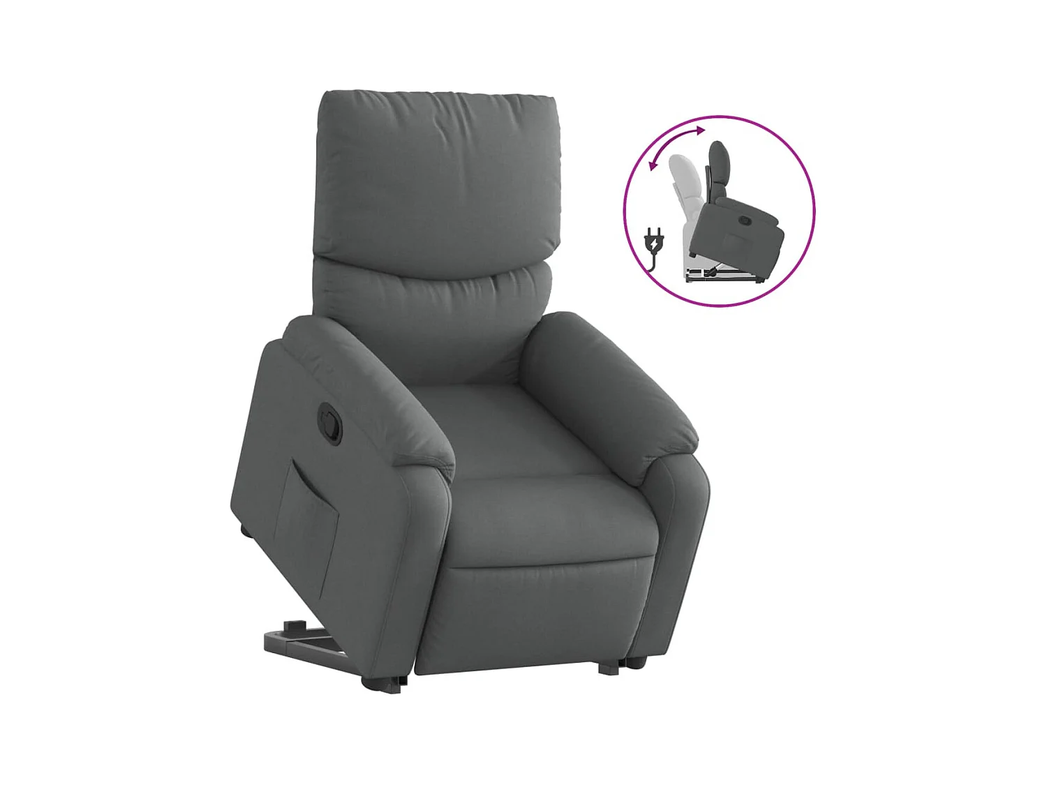 Fauteuil inclinable Gris foncé Tissu REO92809
