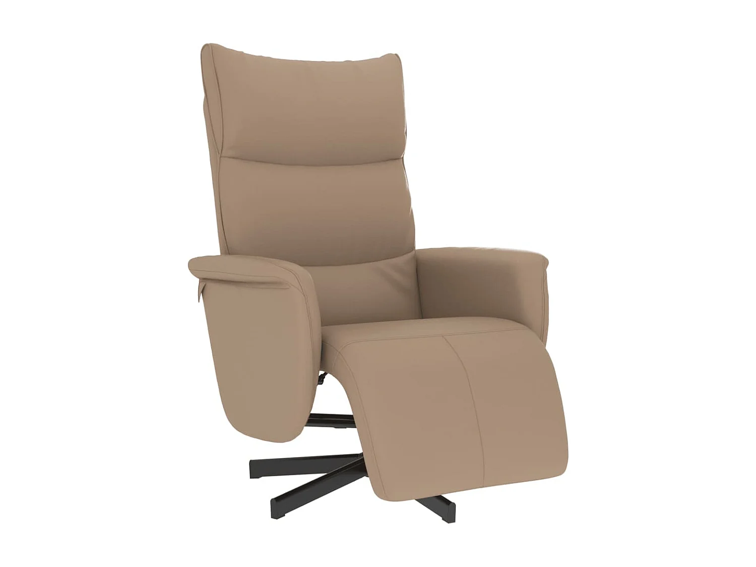Fauteuil inclinable avec repose-pieds cappuccino similicuir REO30741