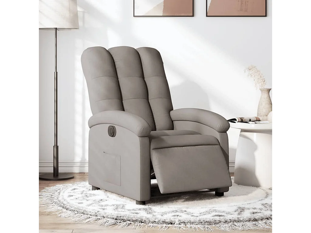 Fauteuil inclinable électrique Taupe Tissu REO69093