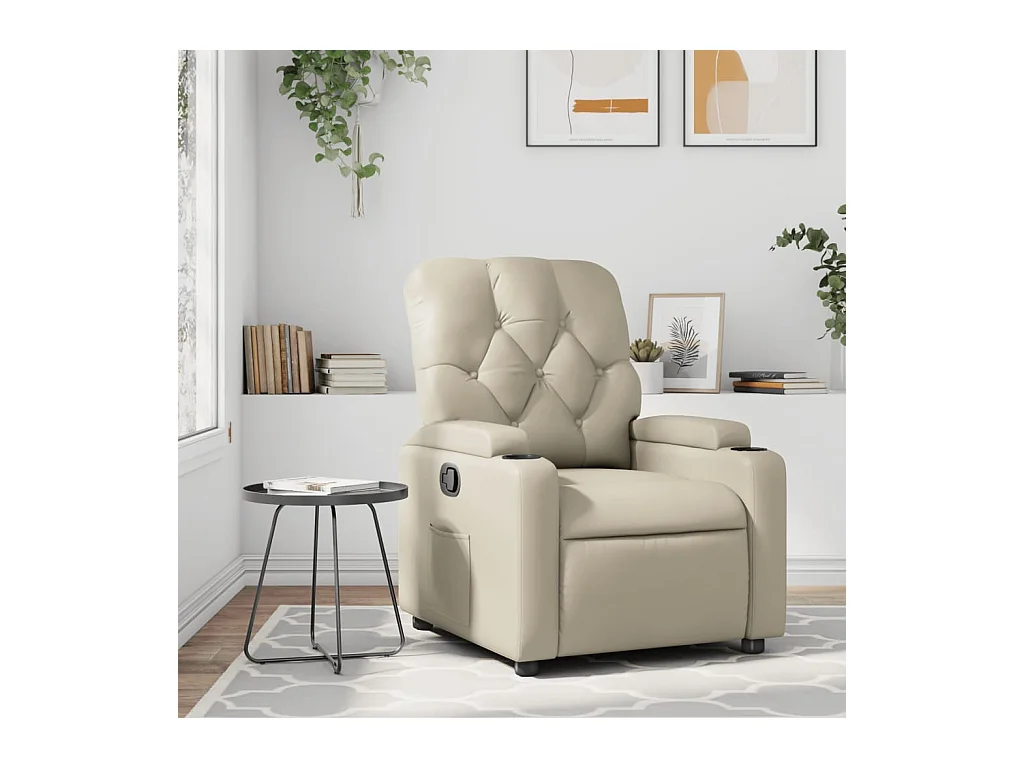 Fauteuil inclinable Crème Similicuir REO51331