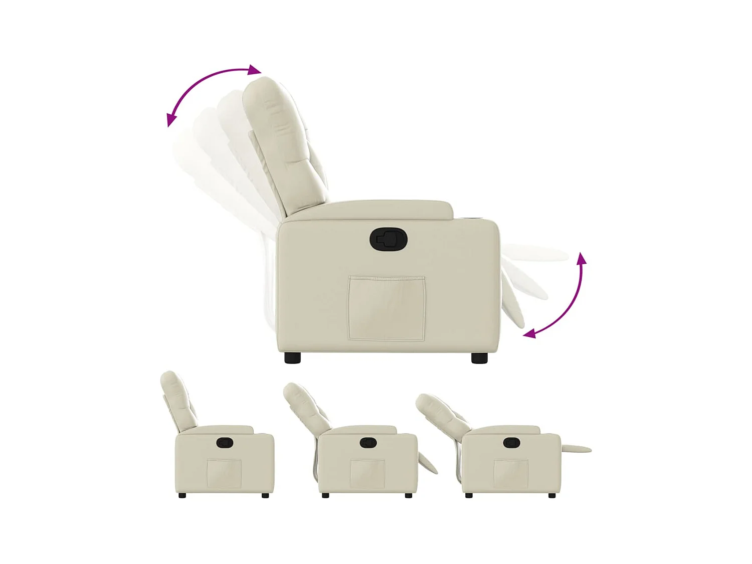 Fauteuil inclinable Crème Similicuir REO51331