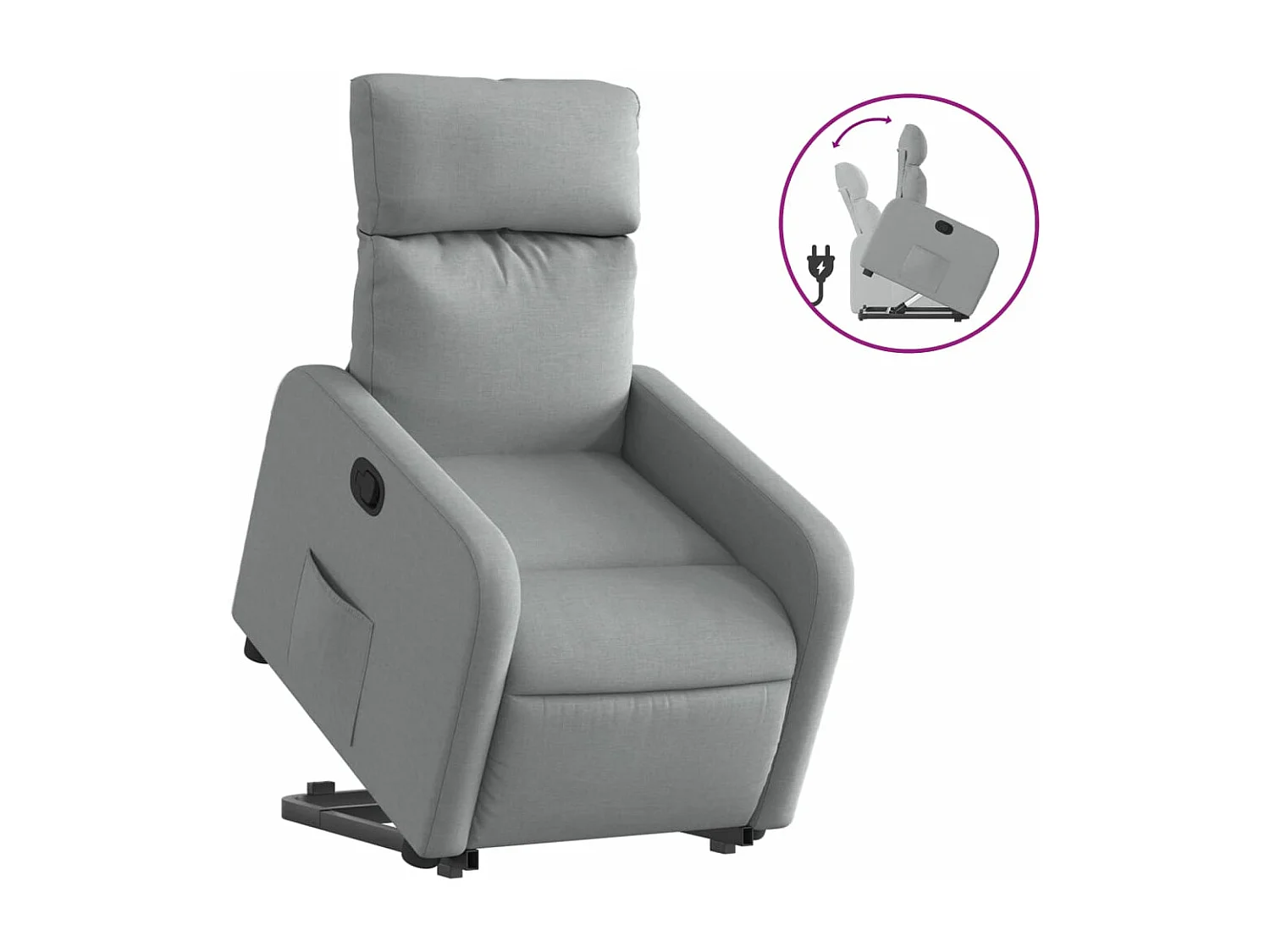 Fauteuil inclinable Gris clair Tissu REO85917