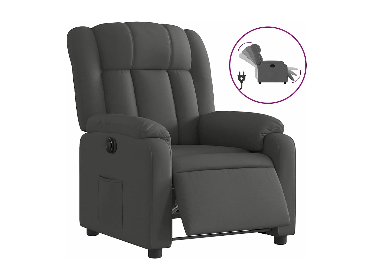 Fauteuil inclinable électrique Gris foncé Tissu REO11478