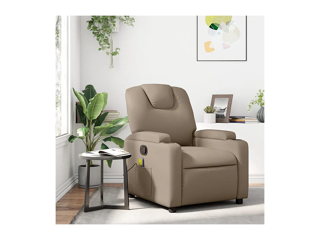 Fauteuil de massage inclinable Cappuccino Similicuir REO33667