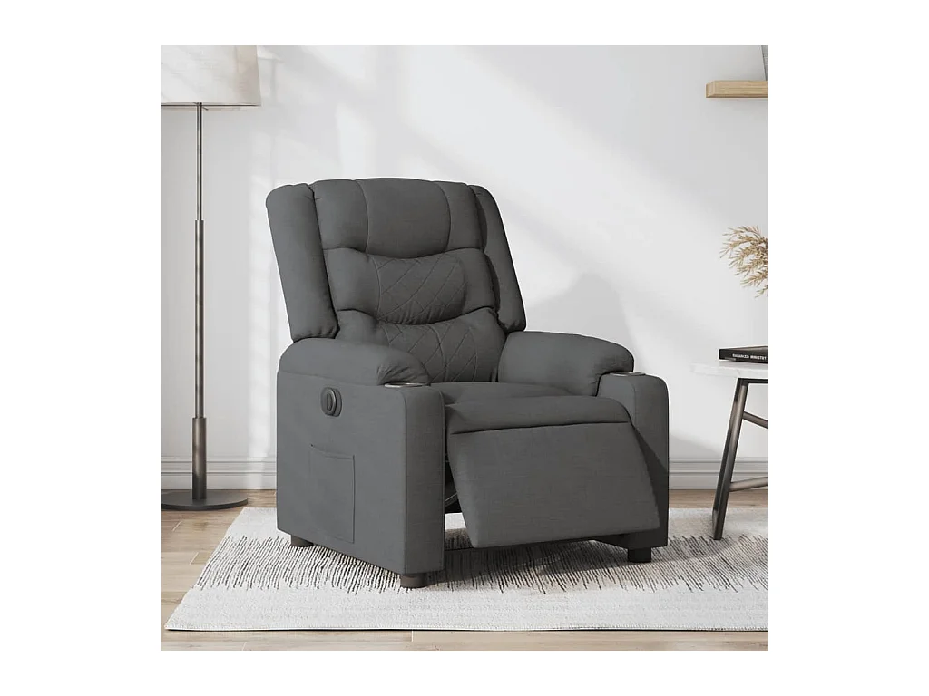 Fauteuil inclinable électrique Gris foncé Tissu REO36972