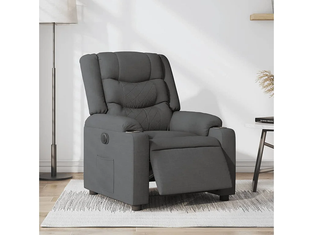 Fauteuil inclinable électrique Gris foncé Tissu REO36972