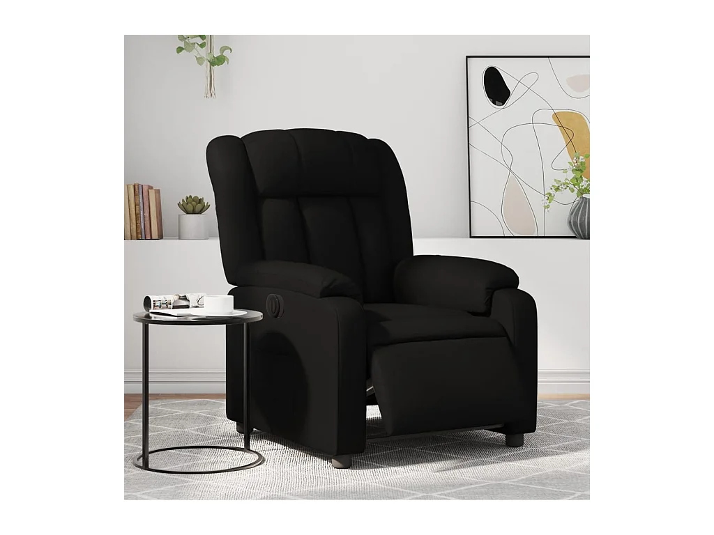 Fauteuil inclinable électrique Noir Similicuir REO23581