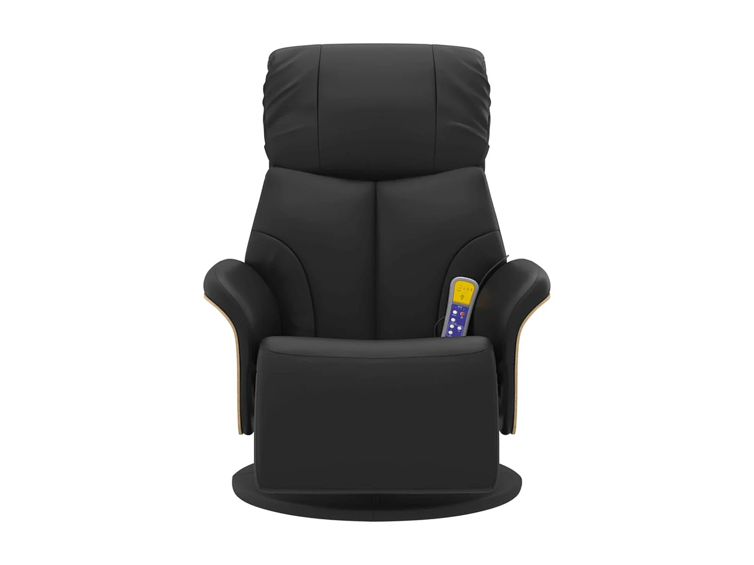 Fauteuil inclinable de massage repose-pieds noir similicuir REO98582