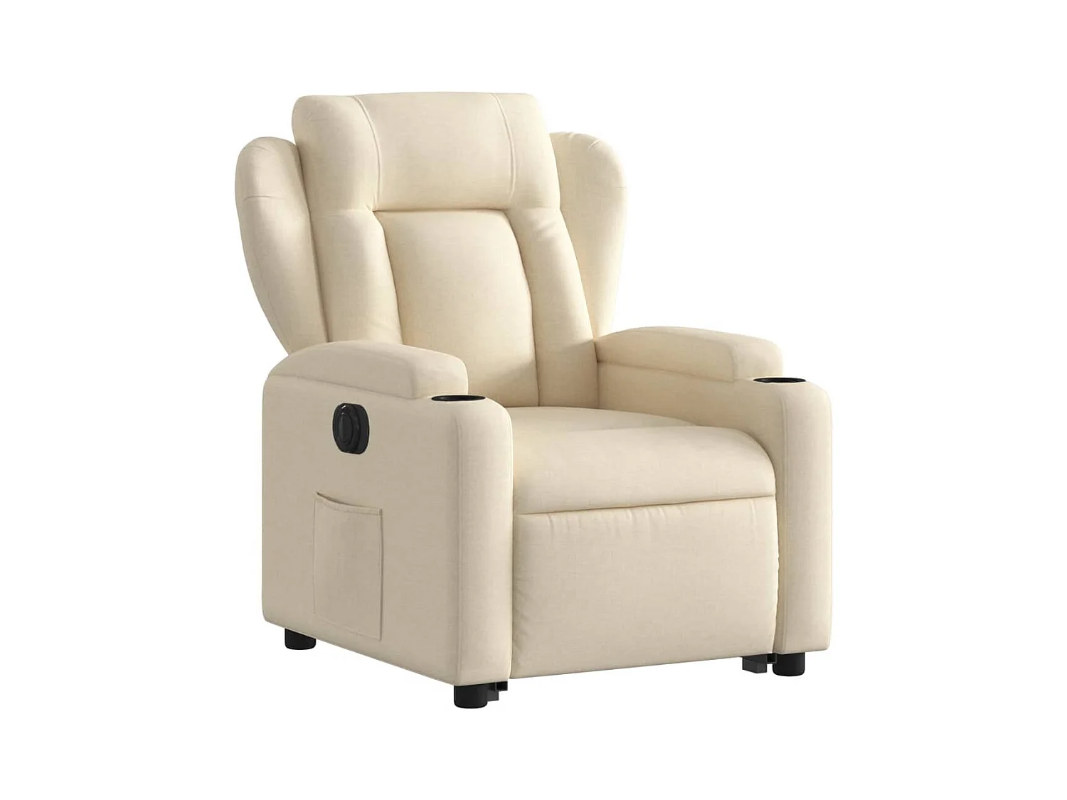 Fauteuil inclinable électrique crème tissu REO40882