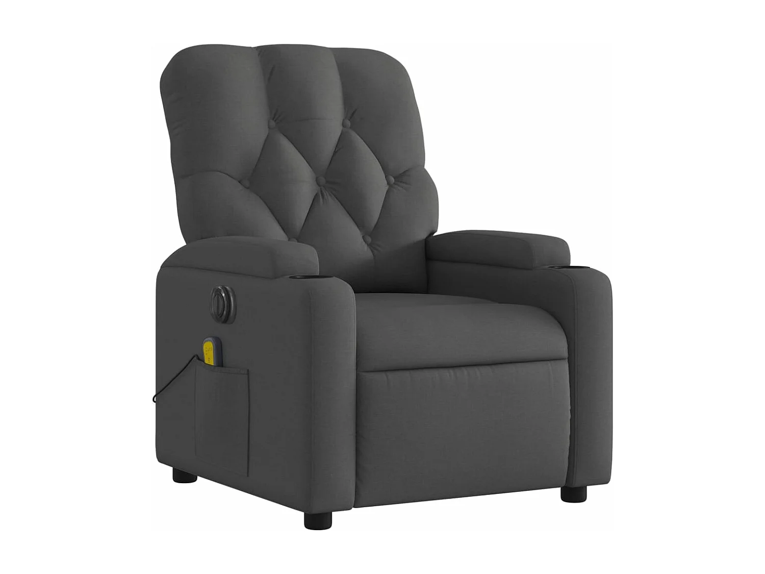 Fauteuil inclinable de massage électrique gris foncé tissu REO16766