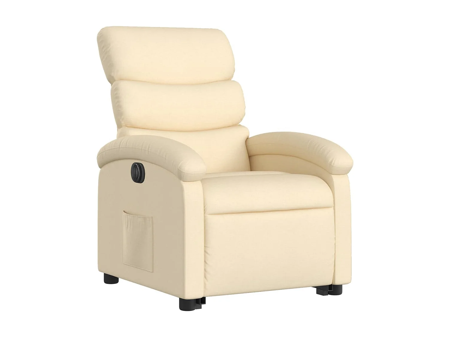 Fauteuil inclinable électrique crème tissu REO74716