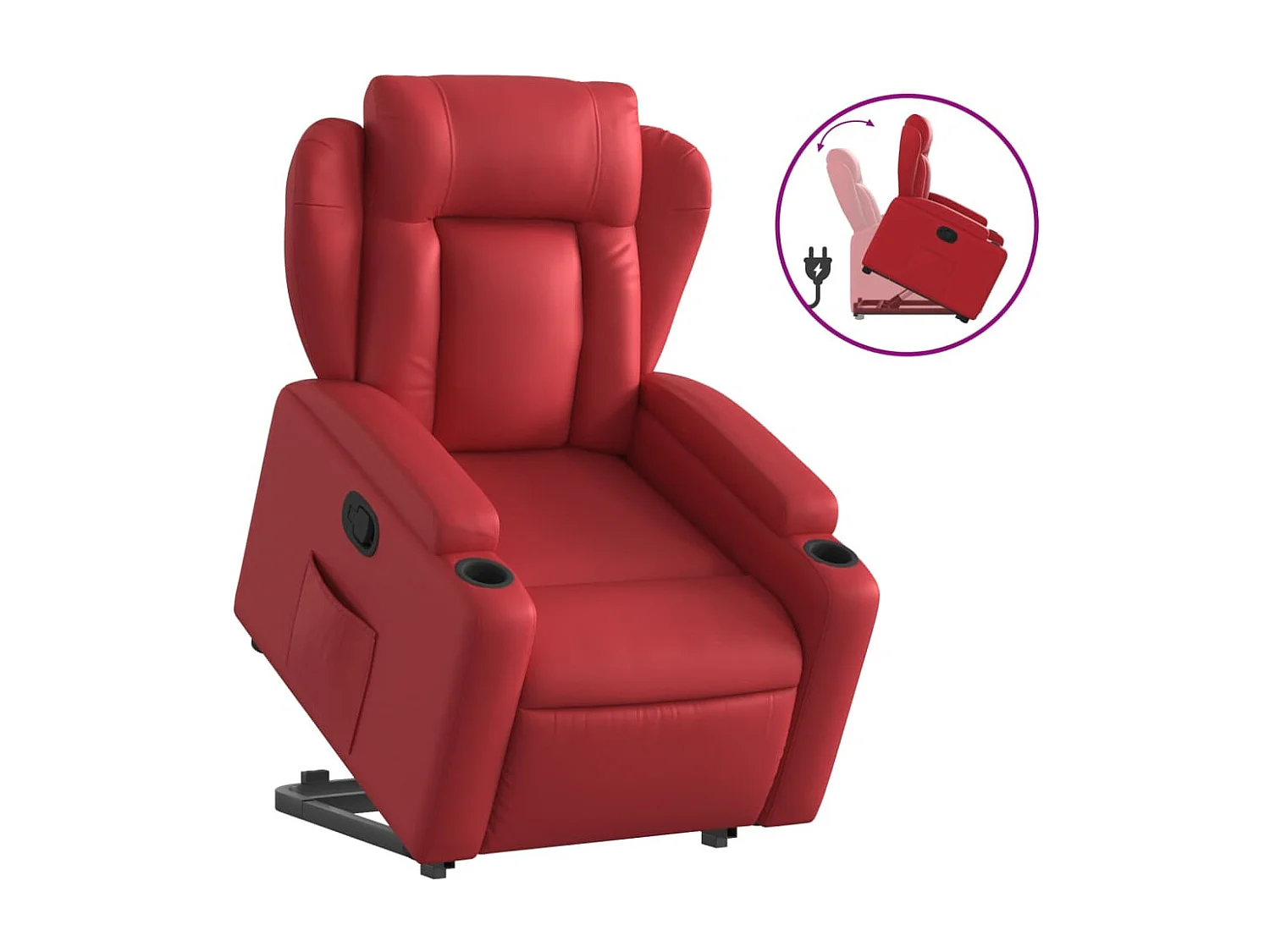 Fauteuil inclinable Rouge Similicuir REO49907