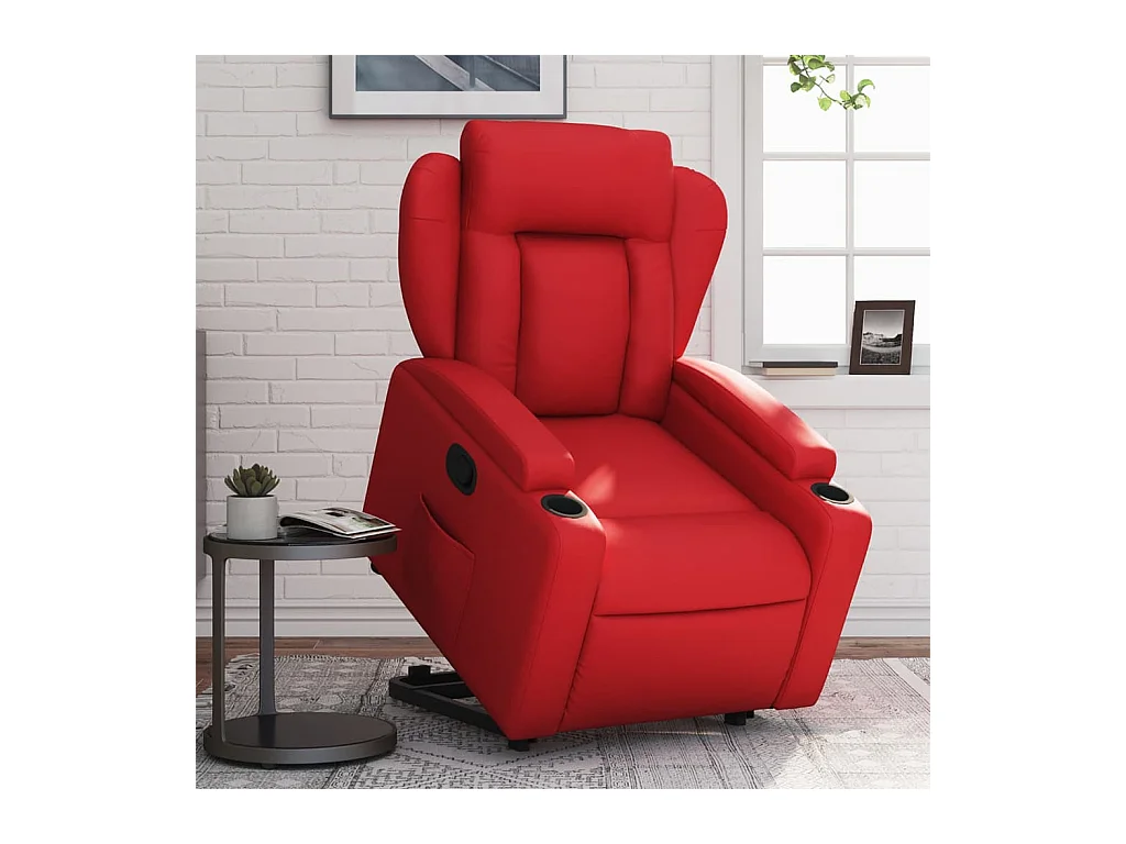 Fauteuil inclinable Rouge Similicuir REO49907
